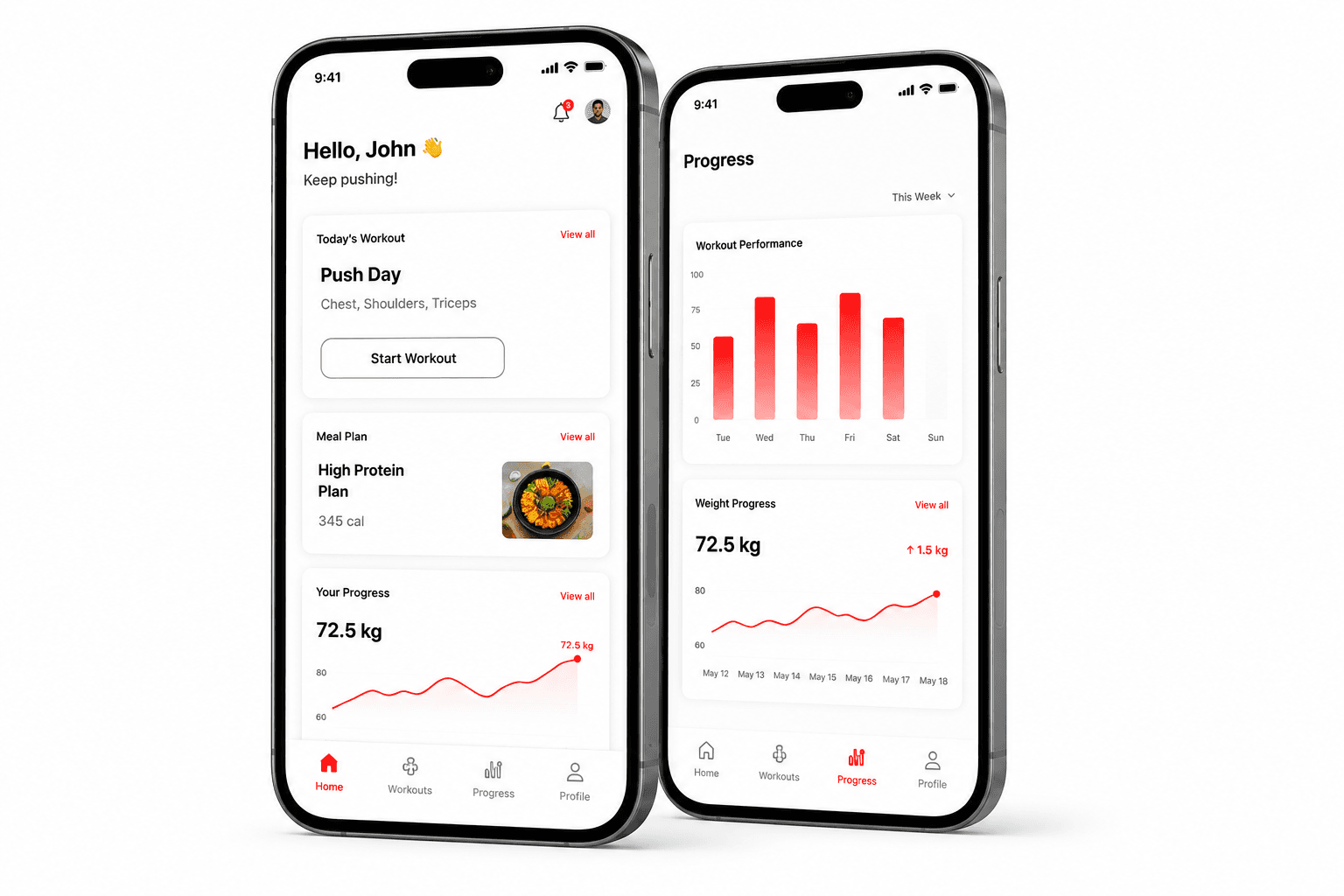 Member fitness app on phone